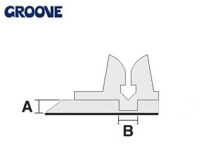 groove  0.50 x 1.3 mm wit nr.2 off-center (GS13050)