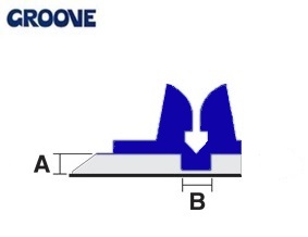 groove  0.50 x 1.5 mm donker blauw nr.3 off-center (GS15050)