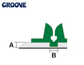 groove  0.50 x 1.9 mm green nr.5 off-center (GS19050)