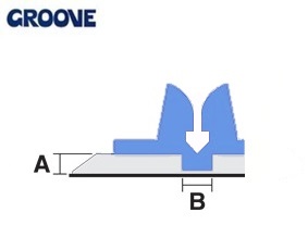 groove  0.90 x 2.5 mm licht blauw nr.7 off-center (GS25090)