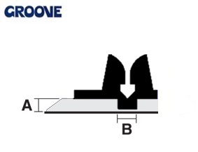 groove  0.90 x 4.0 mm zwart nr.9 off-center (GS40090)