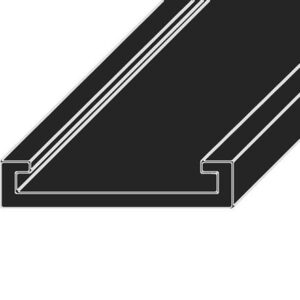 houder voor pervotype 3.5mm -  zwart 1 mtr.