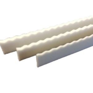slitrubber wit 70° shore 250x1.0x9.5mm hoog gegolfd (50 st)