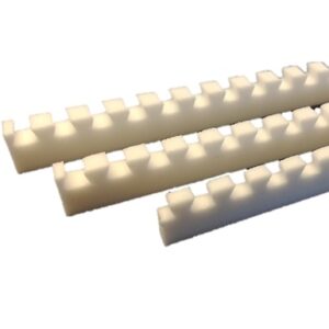 slitrubber wit 70° shore 250x5.0x9.5mm hoog getand (50 st)
