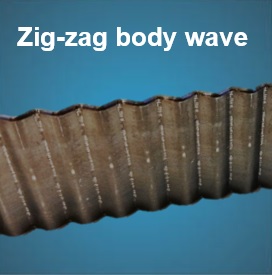 zig-zag lijnen  2pt x 23.80 mm cb  1/4" geheel doorgegolfd